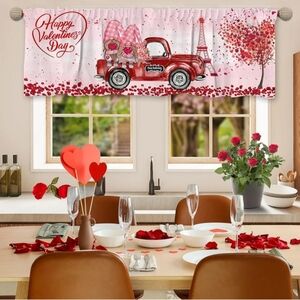 Valentine's Day Gnomes And Red Car Curtain